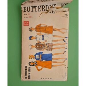 Vintage Sewing Pattern Butterick 5022 size 10 Bust 32.5 5 Dress Styles